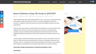 Email Validation Using VB Script In QTP/UFT - Testingfreak