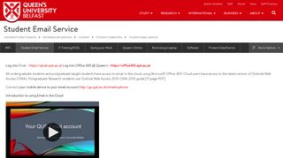 Student Email Service | Information Services | Queen's University Belfast