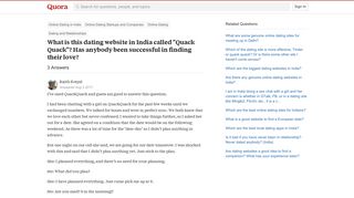 What is this dating website in India called 'Quack Quack'? Has ...