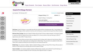 Quack Pot Bingo Player Reviews and Exclusive Offers - BingoPort