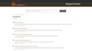 Google 2FA : Support Centre - QuadrigaCX