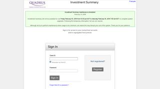Investment Summary Sign Up - Quadrus Investment Summary