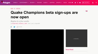 Quake Champions beta sign-ups are now open - Polygon
