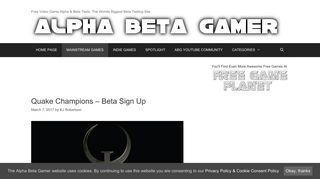 Quake Champions – Beta Sign Up | Alpha Beta Gamer