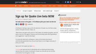 Sign up for Quake Live beta NOW | GamesRadar+