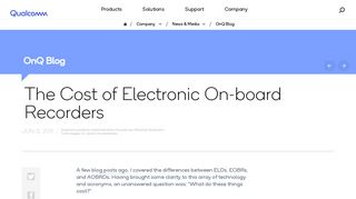 The Cost of Electronic On-board Recorders - Qualcomm