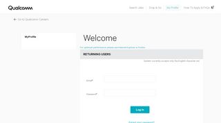 Qualcomm Careers - My Profile Log In