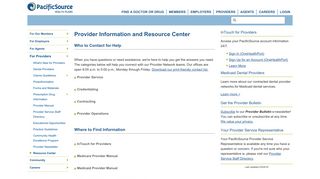 PacificSource: Provider Information and Resource Center