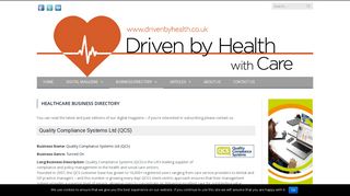 Quality Compliance Systems Ltd (QCS) Healthcare Business Directory