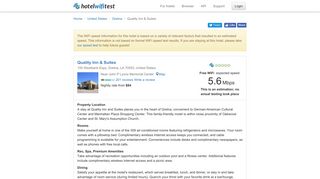 Quality Inn & Suites - Hotel WiFi Test