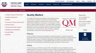 Quality Matters - Texas A&M University - Central Texas