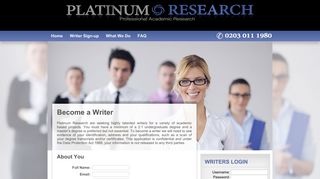 Signup to Become a Writer.. Freelance Writing Jobs - Platinum Research