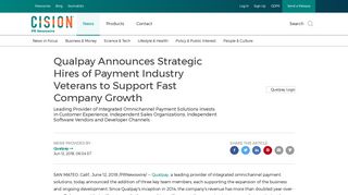 Qualpay Announces Strategic Hires of Payment Industry Veterans to ...