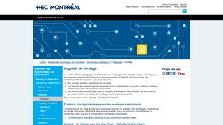HEC Montréal | Logiciels de sondage | Pédagogie | Assistance | DTI