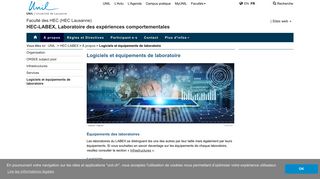 Logiciels et équipements de laboratoire - HEC-LABEX - Unil