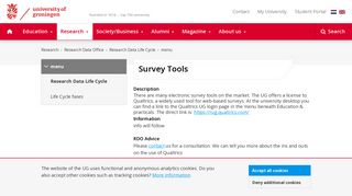 Survey Tools | menu | Research Data Life Cycle | Research Data ...