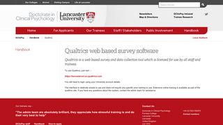 Qualtrics | Doctorate in Clinical Psychology | Lancaster University