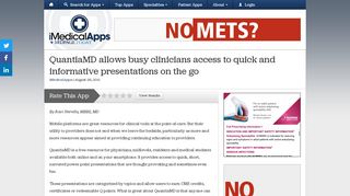 QuantiaMD allows busy clinicians access to quick and informative ...