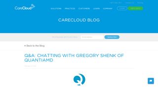 Q&A: Chatting with Gregory Shenk of QuantiaMD - CareCloud