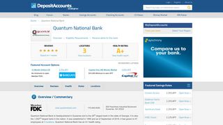 Quantum National Bank Reviews and Rates - Deposit Accounts