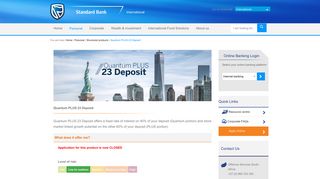 Quantum PLUS 23 Deposit | Standard Bank - International
