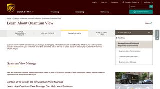 Learn About Quantum View: UPS - Canada - UPS.com
