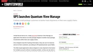 UPS launches Quantum View Manage | Computerworld
