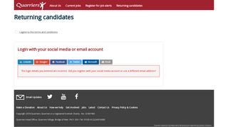 Login with your social media or email account - Quarriers | Jobs ...