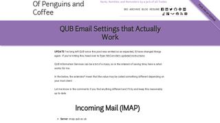QUB Email Settings that Actually Work