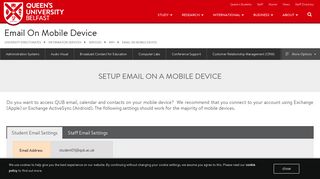 Email on Mobile Device - Queen's University Belfast