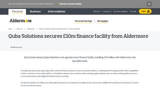 Quba Solutions secures £10m finance facility from Aldermore ...
