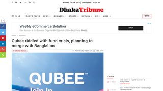 Qubee riddled with fund crisis, planning to merge with Banglalion ...