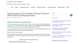 Qubee Customer Care Number | Service & Support 09613778233 ...