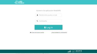 Acceso a las cuentas de usuario en WebSMS - LabsMobile