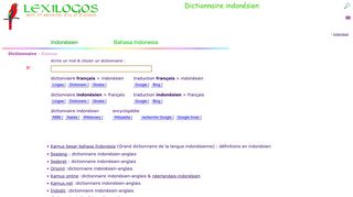 Dictionnaire indonésien en ligne LEXILOGOS >>