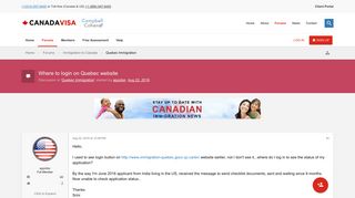 Where to login on Quebec website - Canadavisa.com
