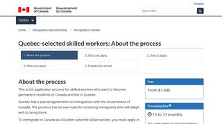 Quebec-selected skilled workers: About the process - Canada.ca