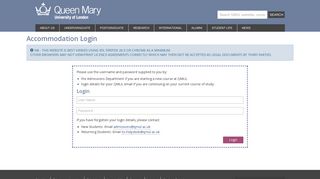My Accommodation Details - Queen Mary University of London