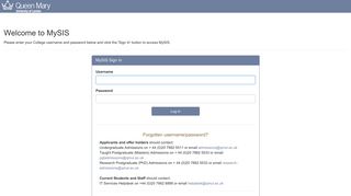 Log in to the portal - Queen Mary University of London