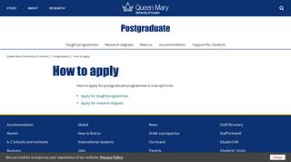 How to apply - Queen Mary University of London