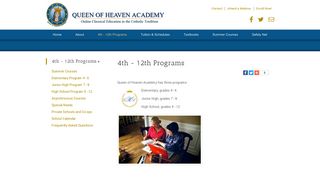 4th - 12th Programs - Queen of Heaven Academy - Catholic ...