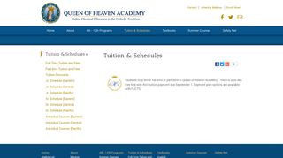 Tuition & Schedules - Queen of Heaven Academy - Catholic ...