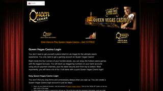 Quick Queen Vegas Casino Login and Get €20, FREE