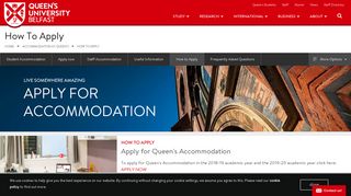 How to Apply | Accommodation at Queen's | Queen's University Belfast