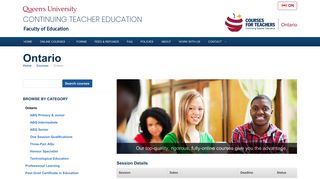 Ontario @ Courses for Teachers - Queen's Continuing Teacher ...