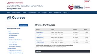 All Courses @ Courses for Teachers - Queen's Continuing Teacher ...