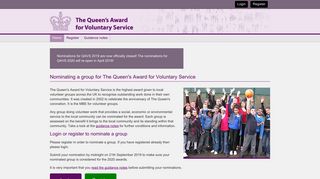 Login - Queen's Award for Voluntary Service