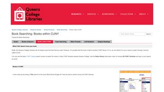 Books within CUNY - Book Searching - Research Guides at Queens ...