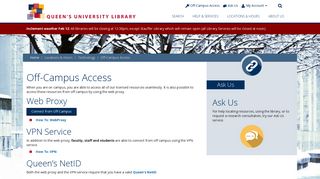 Off-Campus Access | Queen's University Library