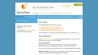 Join the Volunteer Team | How to Apply - Queens Library